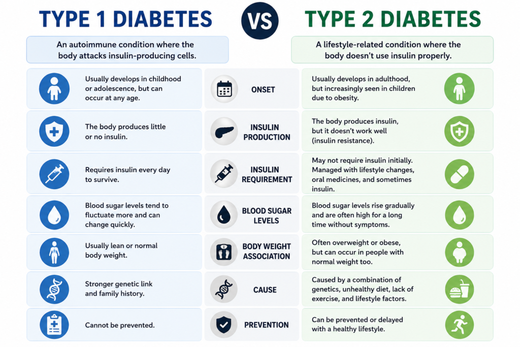 Type 1 vs Type 2 Comparison 