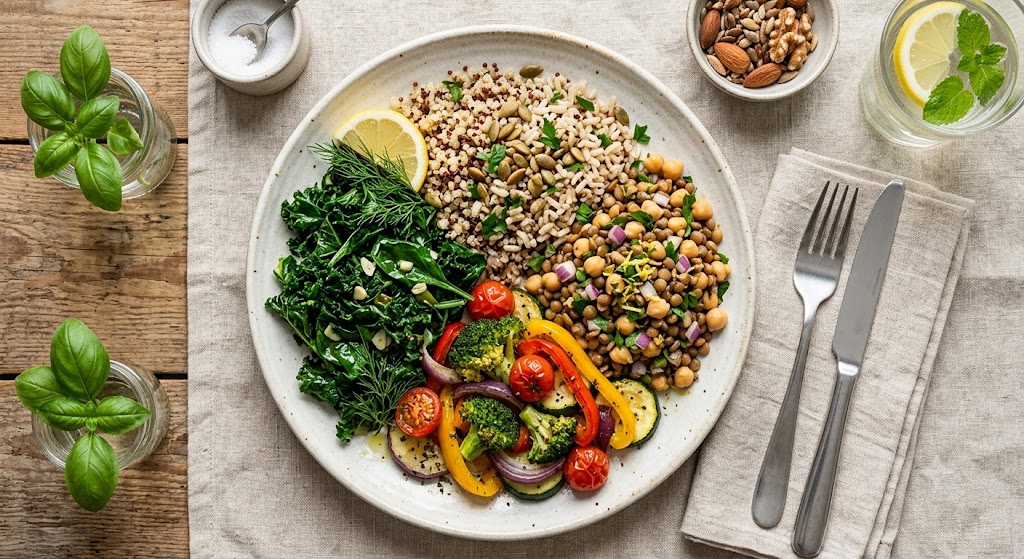 Healthy diet plate for diabetes management